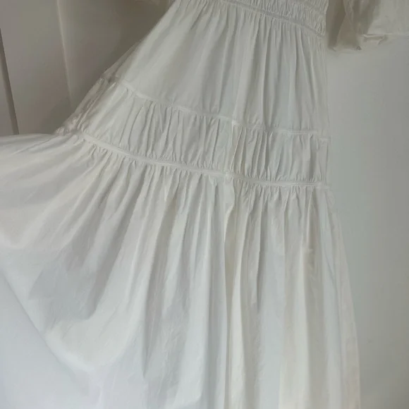 Showpo White V-Neck Puff Sleeve Maxi Dress Size 4 - Picture 6 of 15